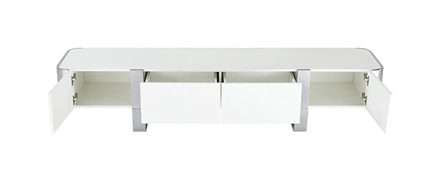 Larvik TV Stand White w/ Silver Frame
