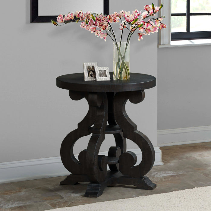 Stone Occasional Side Table With PU Base