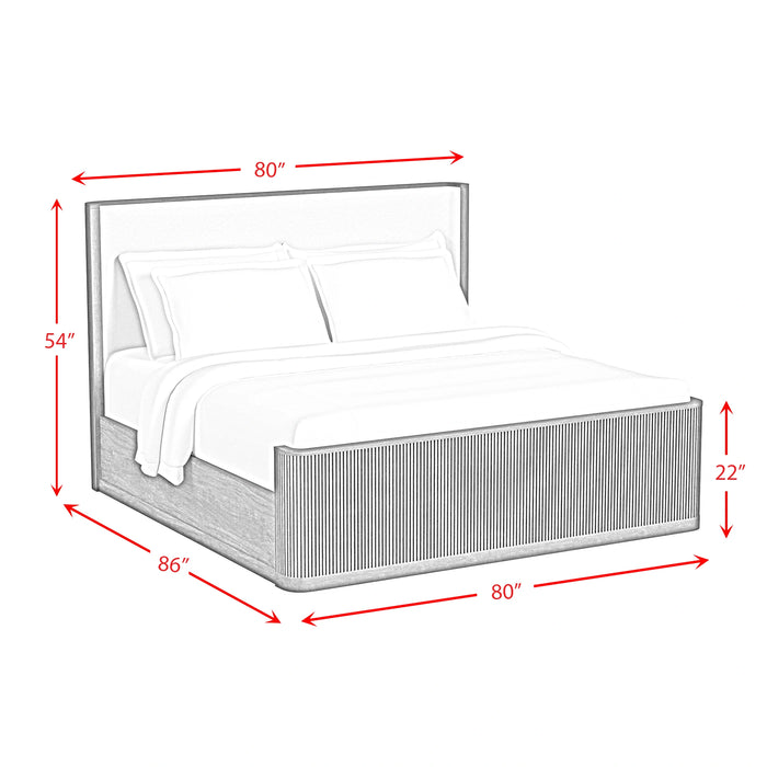 Sylvie UPH Bedroom Set with 2 Nightstands