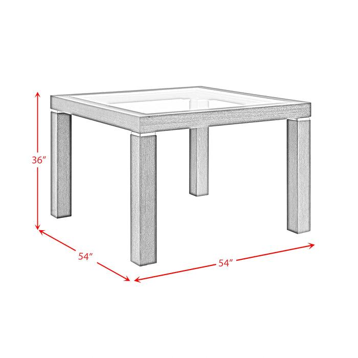 Elodie Counter Table with Glass in Charcoal