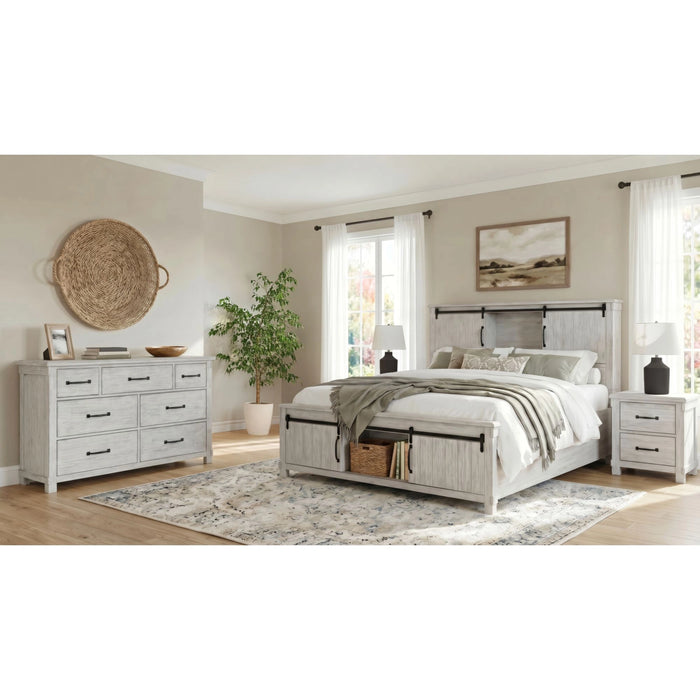Scott Platform Storage Bedroom Set White Finish