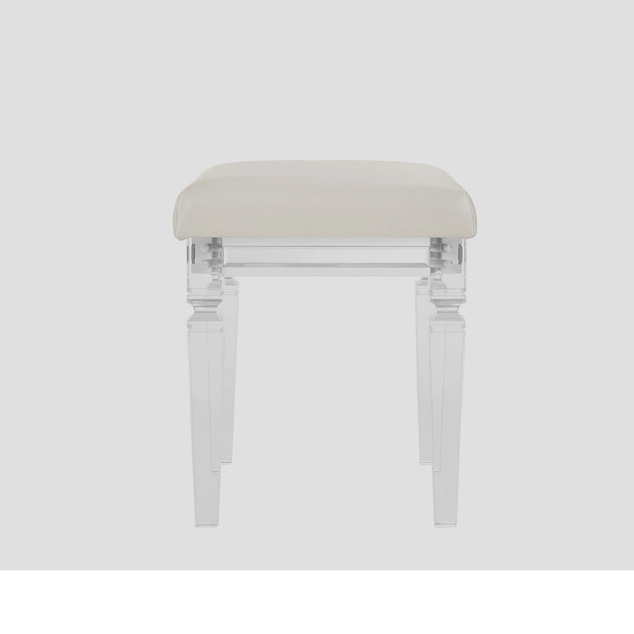 Twenty Nine Dressing Set w/LED & USB Plug in White with Stool