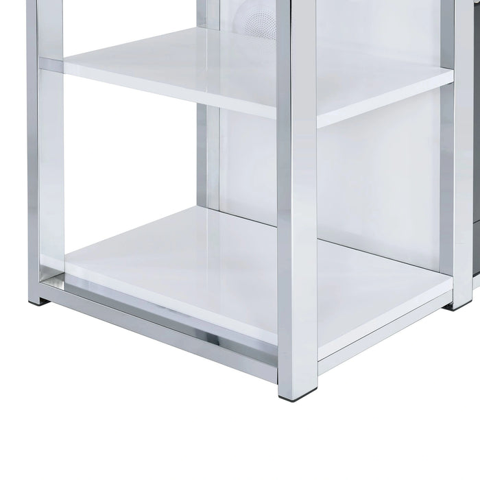 Midway 80"" TV Console with Firelight in White