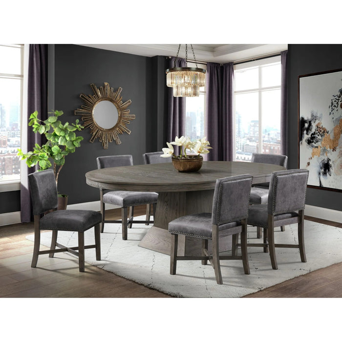 Elements International Collins Dining Table in Weathered Gray