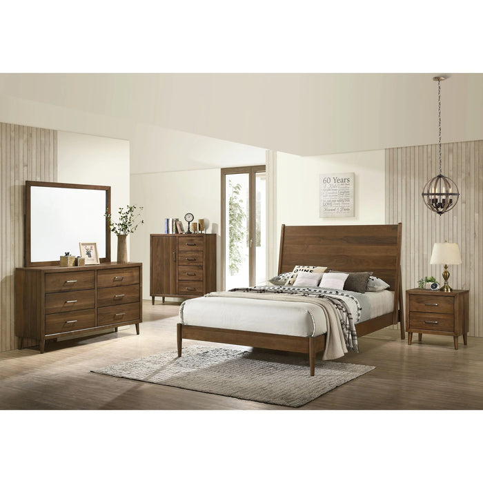 Malibu Panel Bed in Walnut