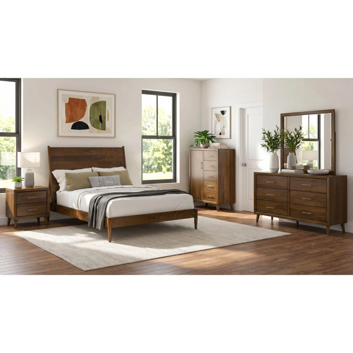 Malibu Panel Bed in Walnut