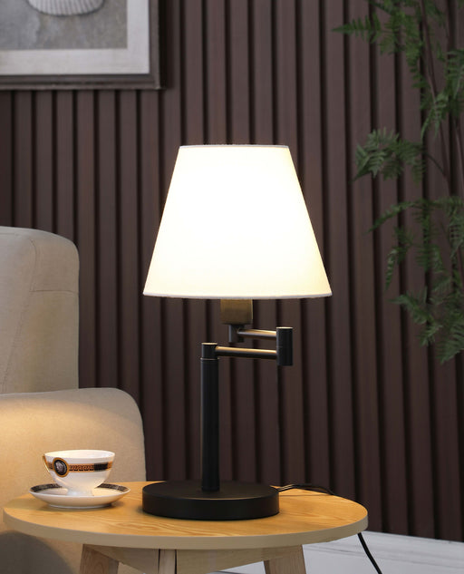 Colombe Rotatable Frame Table Lamp Off White and Matte Black image