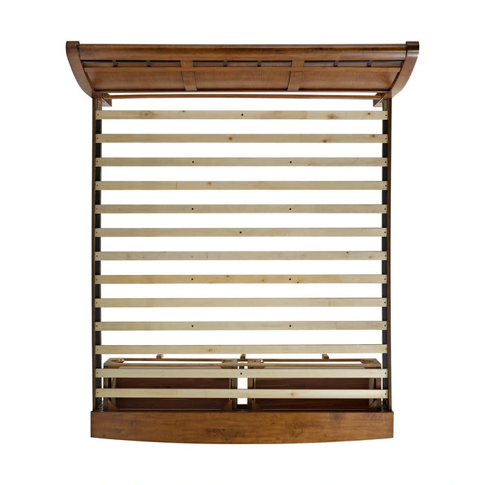 Gage Sleigh Storage Bed in Chestnut