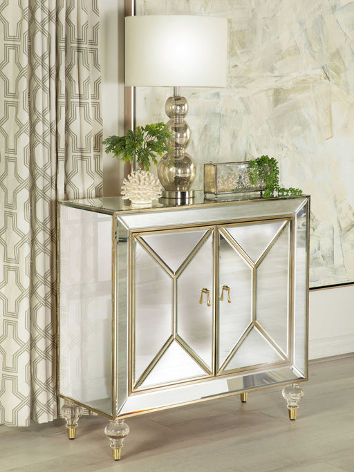 Lupin 2-door Accent Cabinet Mirror and Champagne image