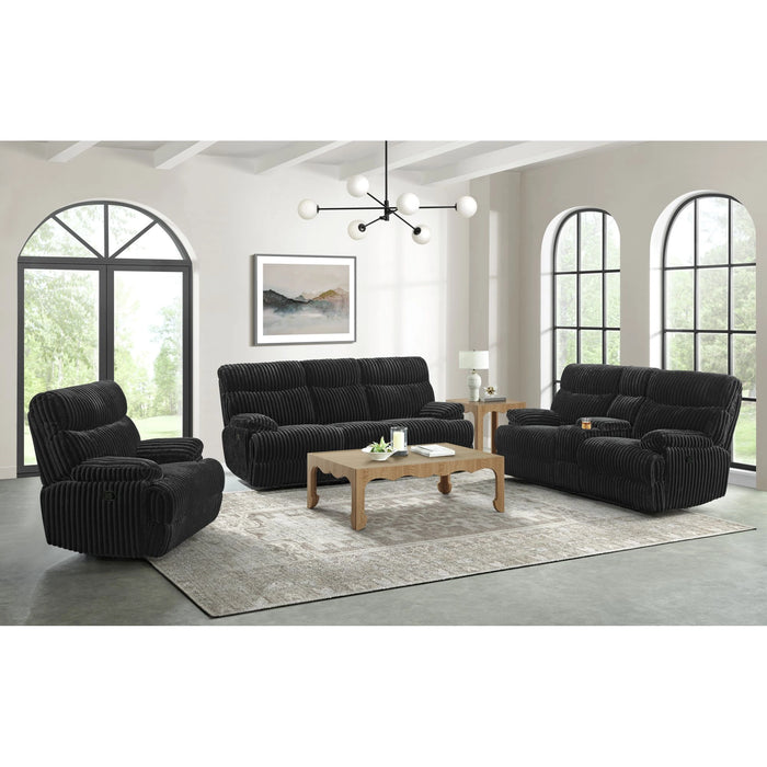 Admiral Loveseat with Console in Masis Black