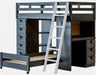 Elements International Cali Kids Twin Basic Loft Bed with Desk in Sleek Gray image