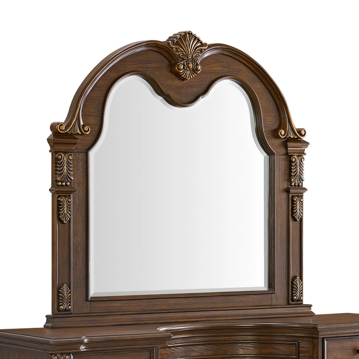 Cadenza UPH Bedroom Set with Black PU in Brown