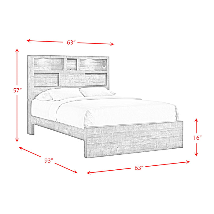 Bailey Bookcase Panel Bedroom Set with 2 Nightstands