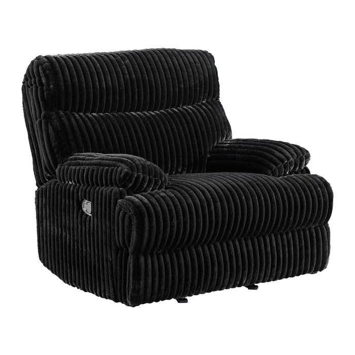 Admiral 3PC Living Room Set in Masis Black-Sofa, Loveseat & Recliner