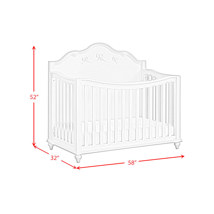 Alana Crib with Guardrails in White