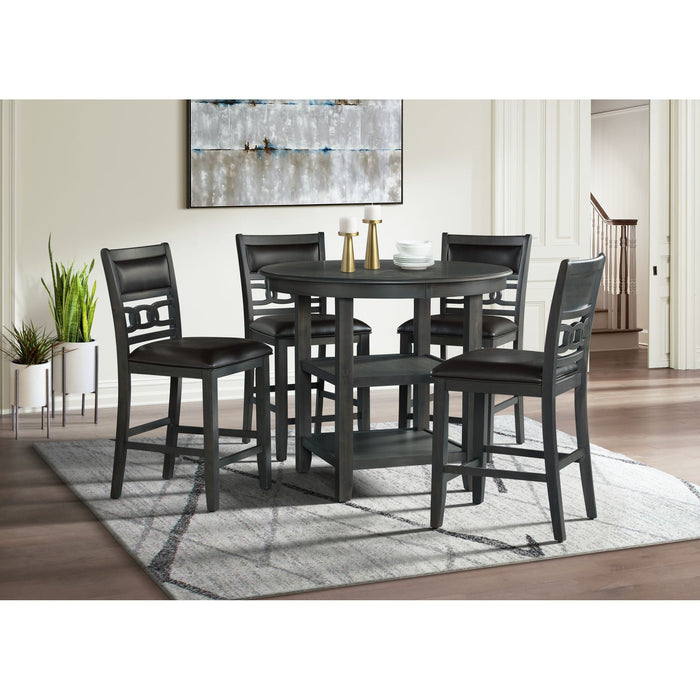 Amherst Counter Height Dining Set in Grey-Table & Four PU Chairs