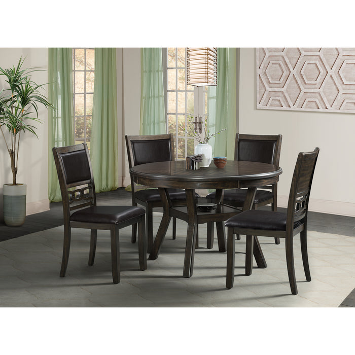 Amherst Standard Height 5PC Dining Set-Table and Four Faux Leather Side Chairs in Walnut