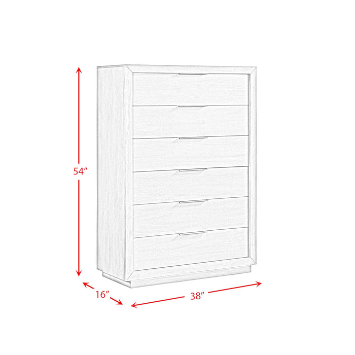 Arcadia 6-Drawer Chest in Grey