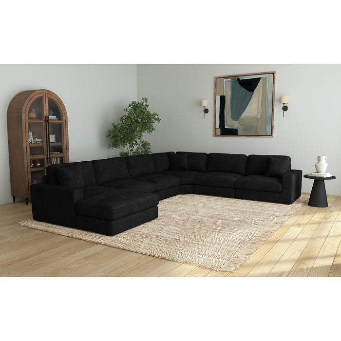 Arizona 6PC Sectional Set with LHF Chaise in Steno Black
