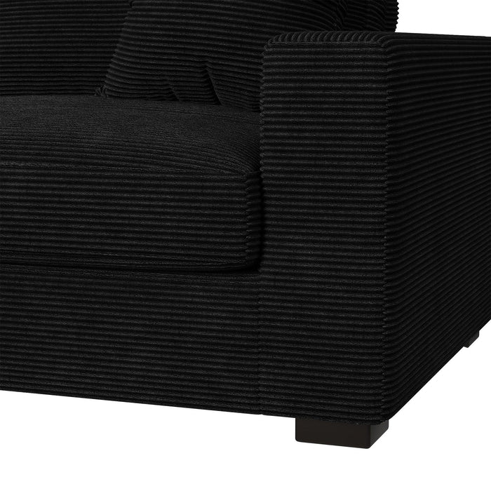 Arizona 4PC Sectional Set with LHF Chaise in Steno Black