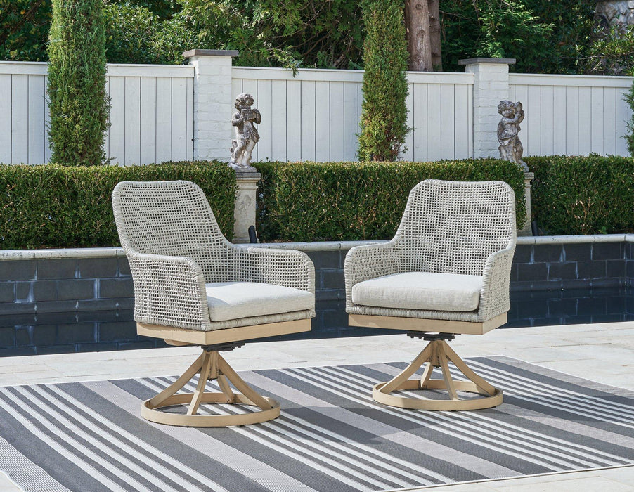 Seton Creek Outdoor Swivel Dining Chair (Set of 2)