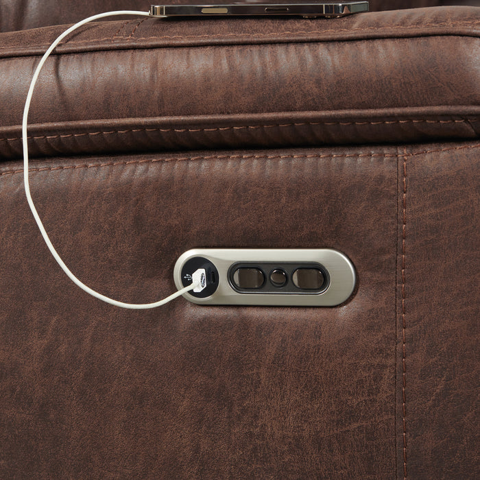 Atlantis Power Motion Recliner with Power Head Recliner in Heritage Brown