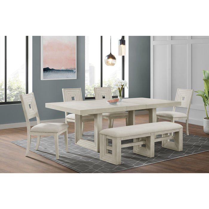 Avalanche Standard Height Dining Set in Antique White-Table and Four Chairs