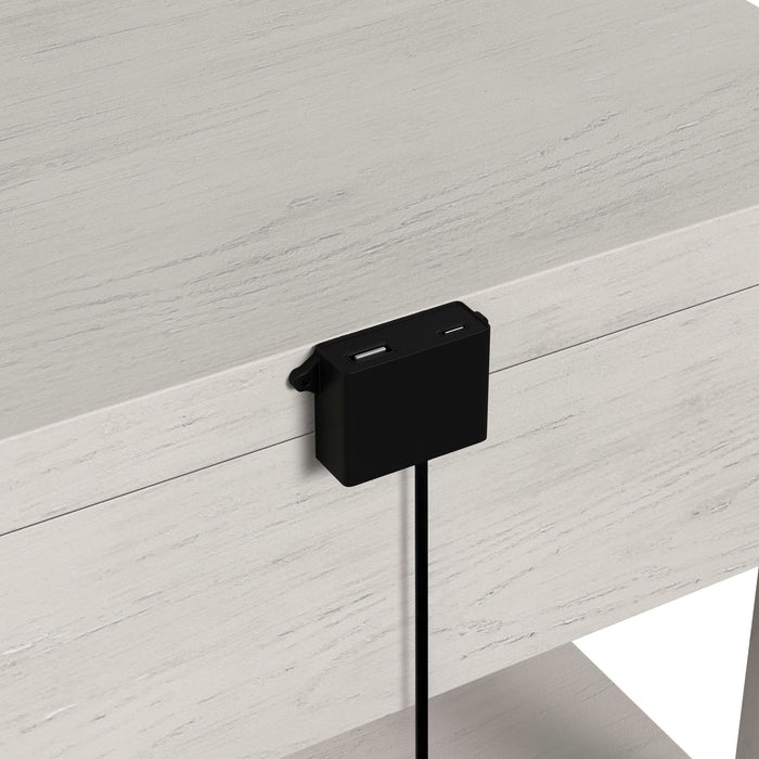 Avalanche End Table with USB in Antique White