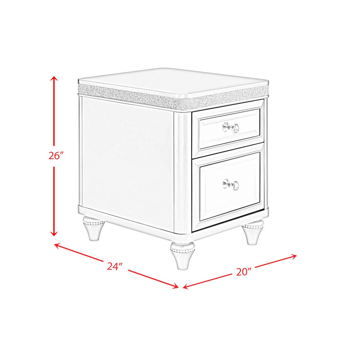 Avril Chairside Table with Power/USB in Silver