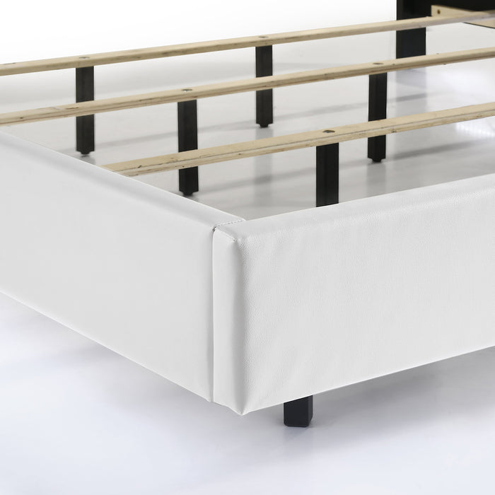 Europa 5/0 Q Headboard, Footboard & Slats-White