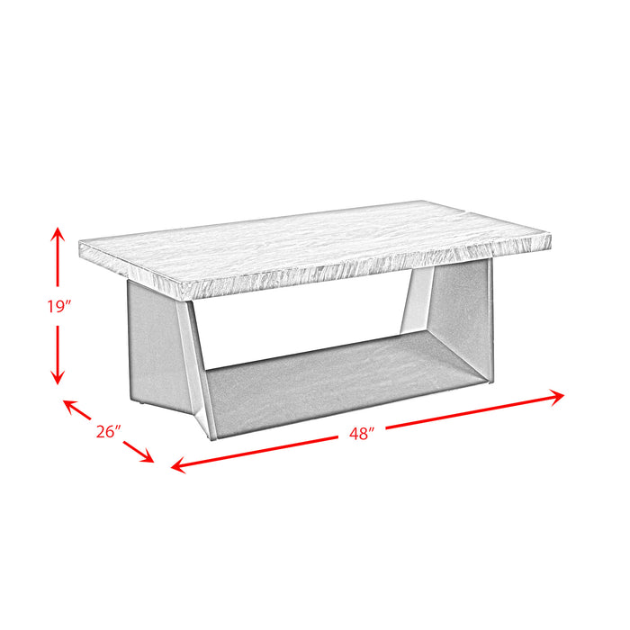 Beckley Coffee Table Complete in White Marble Top