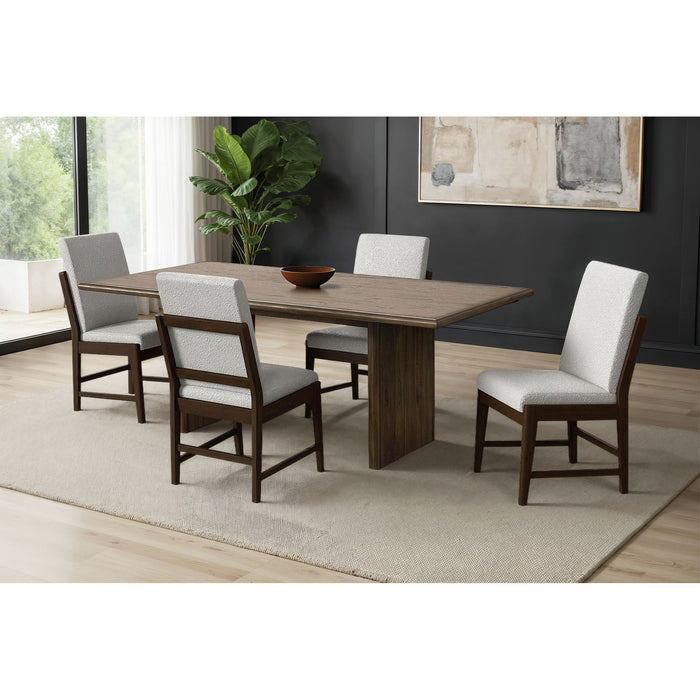 Brisbane Standard Height Dining Set in Brown-Table and Four Fabric Chairs