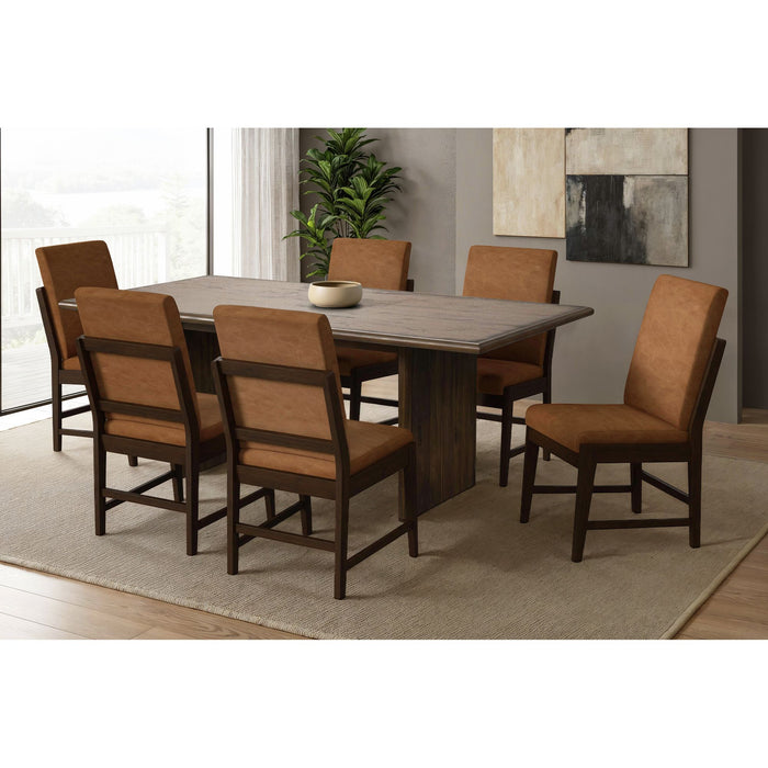 Brisbane Dining Side Chair with Bozeman Brown PU in Brown (2 Per Carton)