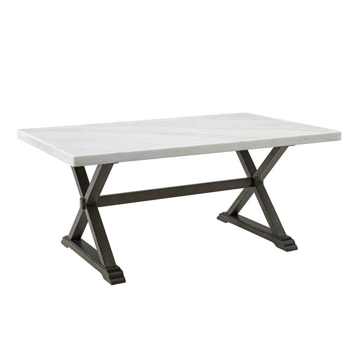 Lexi Dining Table in Espresso Base / White Marble Top