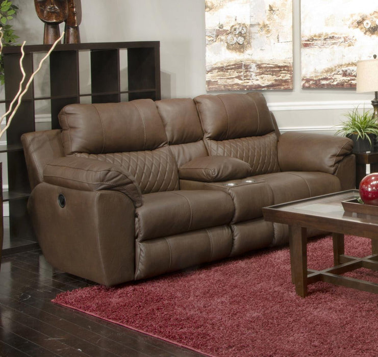 Catnapper Furniture Sorrento Power Lay Flat Reclining Console Loveseat in Kola image