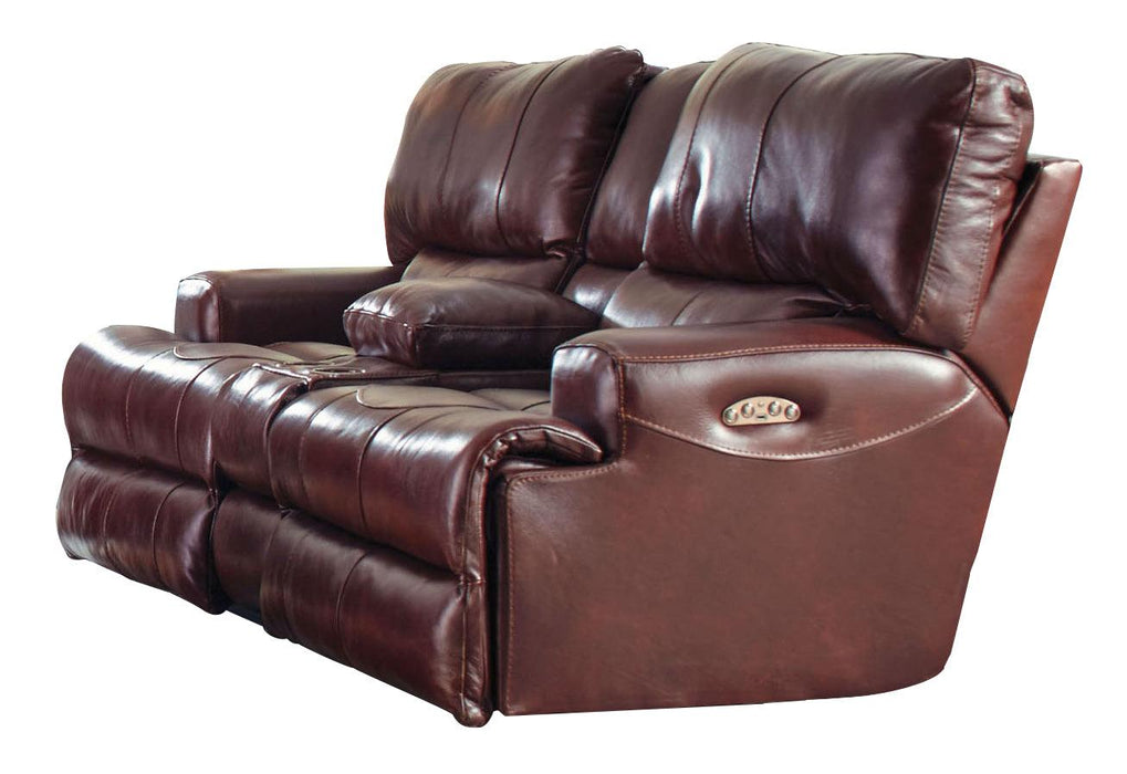 Catnapper Wembley Lay Flat Reclining Console Loveseat in Walnut image