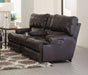 Catnapper Wembley Lay Flat Reclining Console Loveseat in Steel image