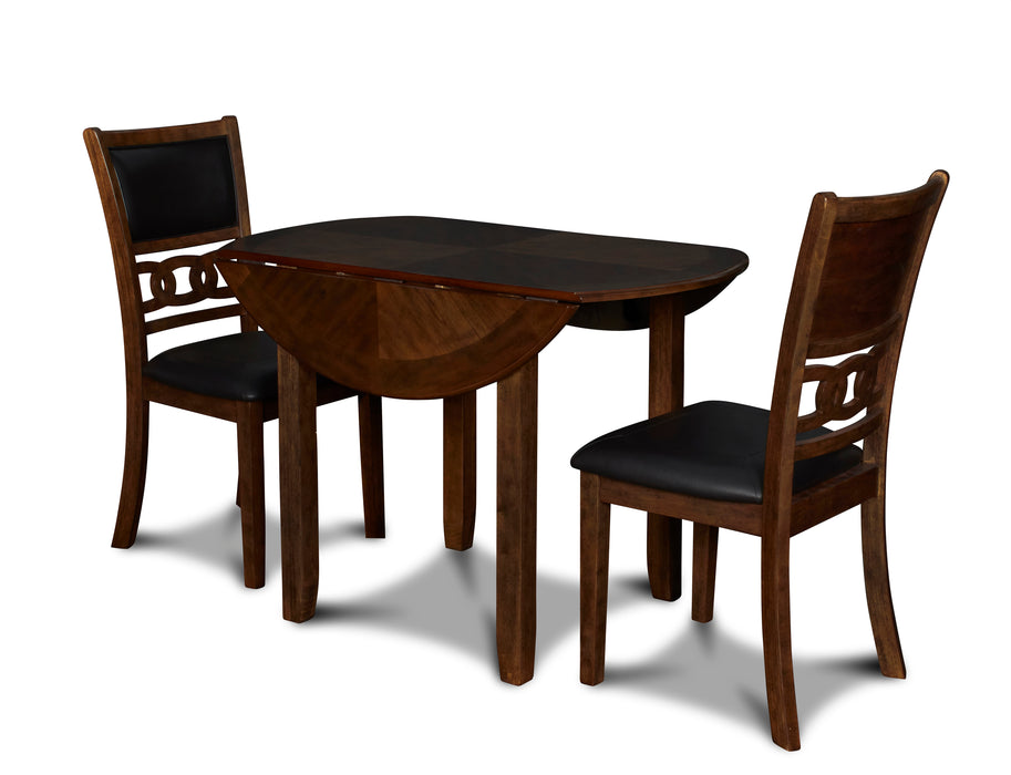 Gia 3 Pc 42" Drop Leaf Dining Table & 2 Chairs-Brown