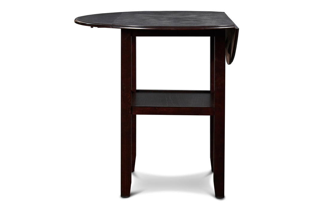 Gia 3 Pc 42" Counter Drop Leaf Table & 2 Chairs-Ebony