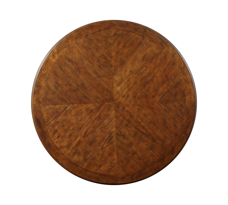 Gia 5 Pc 47" Round Dining Table & 4 Chairs-Brown