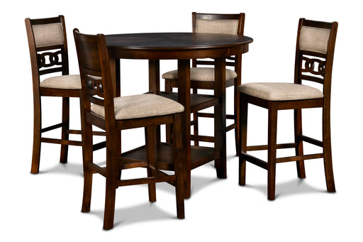 Gia 5 Pc 42" Round Counter Dining Table & 4 Chairs-Cherry
