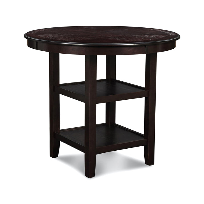 Gia 5 Pc 42" Round Counter Dining Table & 4 Chairs-Ebony