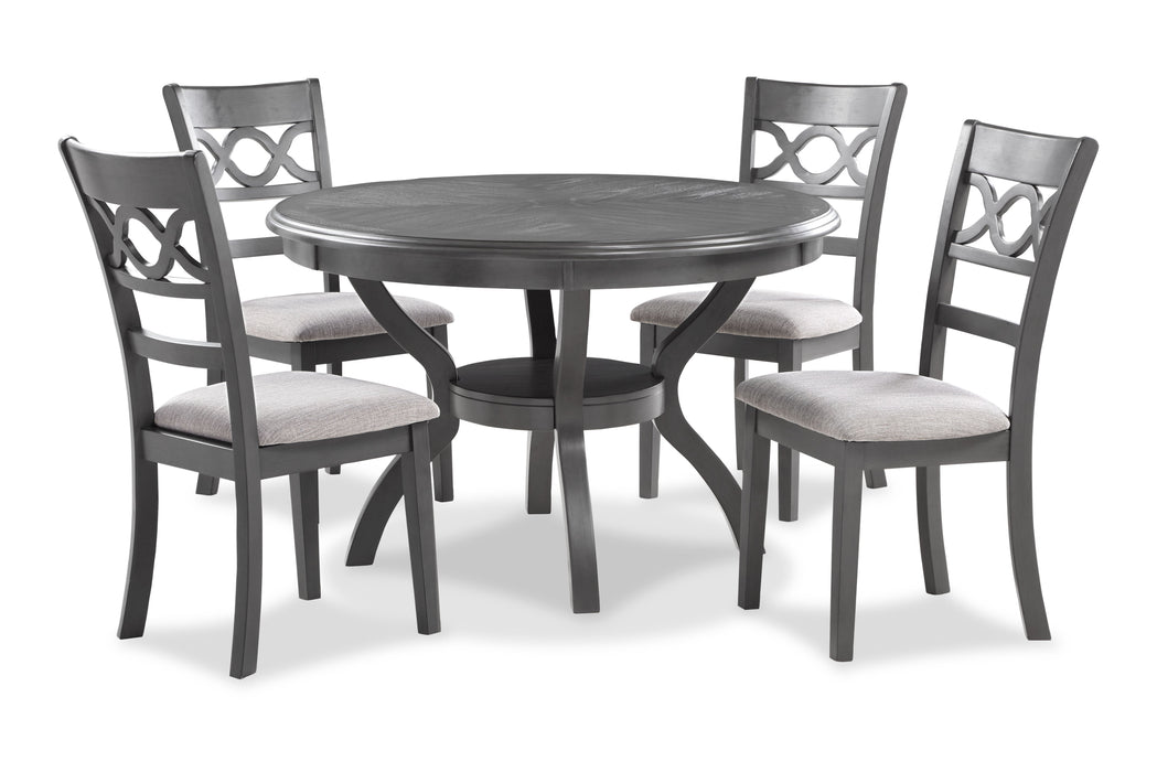 Cori Round Dining 5 Pc Set-Gray