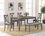 TABLE AND 4 CHAIRS AND BENCH - D229-6