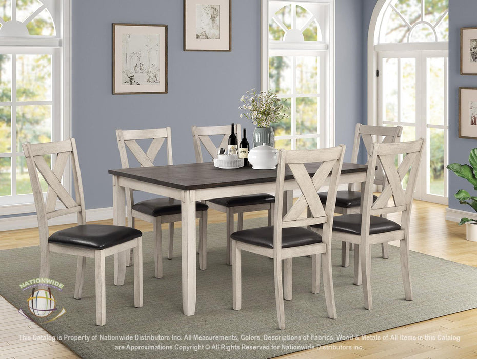 TABLE AND 6 X SIDE CHAIRS - D254-7