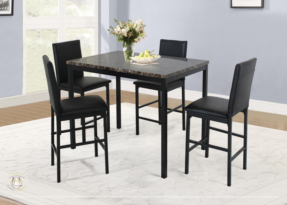 PUB TABLE AND 4 X PUB CHAIRS - D394-5