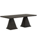 Plateau Rectangle Table Pedestal Base-Rustic Espresso