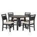 Sable Crest 5 Piece Round Dining Table & 4 Chairs-Black
