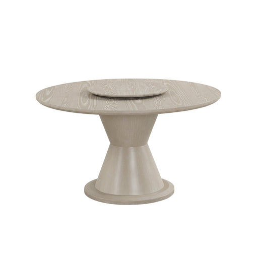 Gwendolyn Round Dining Table Top & Lazy Susan-Cerused Taupe