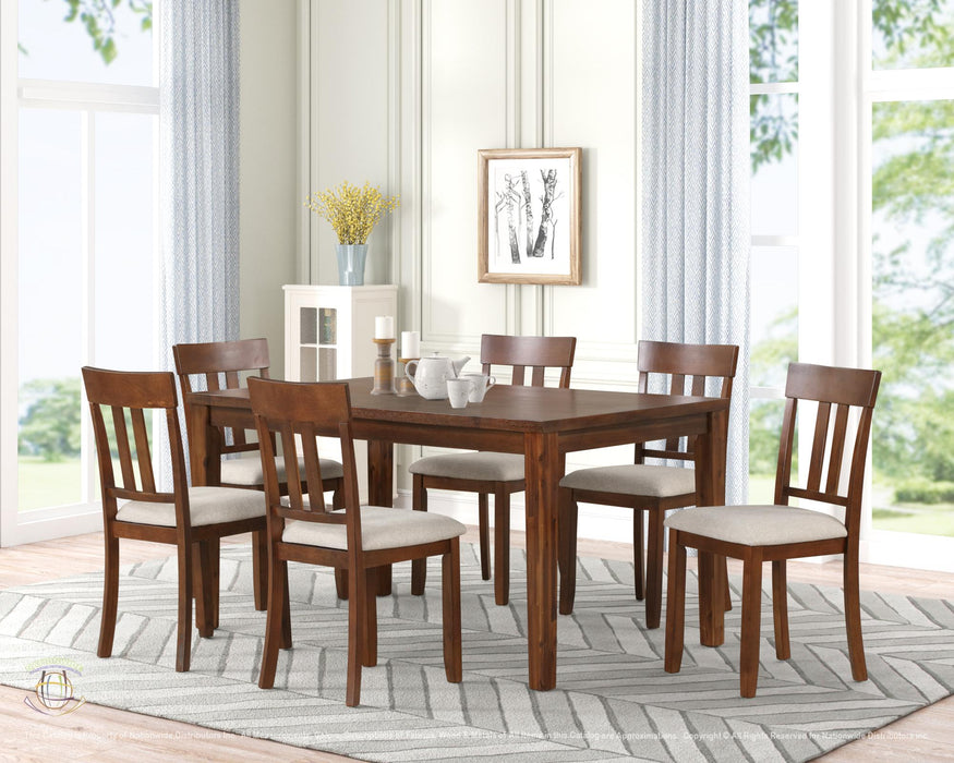 TABLE AND 6 X SIDE CHAIRS - D424-7